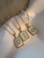 Fashion G Stainless Steel 26 Letter White Shell Square Necklace