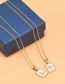 Fashion G Stainless Steel 26 Letter White Shell Square Necklace