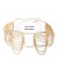 Fashion Gold Alloy Geometric Chain Tassel Body Chain