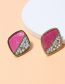 Fashion Red Alloy Diamond Geometric Double Stud Earrings