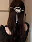 Fashion Golden Hairpin Alloy Diamond Bow Knot Pearl Flower Waterdrop Tassel Hairpin