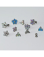 Fashion #3 Zircon Blossoms Titanium Steel Inlaid Zirconium Inlaid Opal Flower Puncture Bone Nail