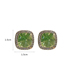 Fashion Green Alloy Crystal Zirconium Geometric Square Stud Earrings