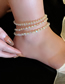 Fashion Anklet - Gold Color Circle Geometric Iridescent Crystal Circle Anklet