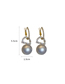 Fashion Champagne Pearls Copper Diamond Alphabet Pearl Earrings