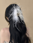 Fashion Grab Clip - Black Geometric Ostrich Hair Grip