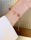 Fashion Bracelet - Gold Color Flowers Strawberry Crystal Pearl Beaded Bracelet