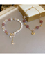 Fashion Bracelet - Gold Color Flowers Strawberry Crystal Pearl Beaded Bracelet