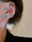 Fashion 3#silver Color-7mm Geometric Zirconium Magnetic Stud Earrings