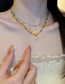 Fashion Necklace - Color (2 Piece) Colorful Crystal Beaded Heart Necklace Set
