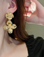 Fashion Gold Color Metal Flower Stud Earrings