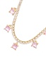 Fashion Pink Bronze Zircon Square Pendant Necklace
