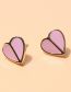 Fashion Pink Metal Drip Oil Love Stud Earrings