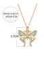 Fashion Blue Bronze Zirconium Oil Drop Butterfly Necklace