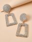 Fashion Silver Alloy Diamond Geometric Cutout Stud Earrings