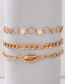 Fashion Gold Alloy Shell Three-layer Heart Disc Multi-layer Anklet