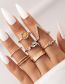Fashion Gold Alloy Diamond V Shape Geometric Ring Set