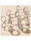 Fashion Silver Alloy Diamond Star Leaf Geometric Ring Set