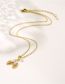 Fashion Gold Titanium Steel Set With Zirconium Crystal Dolphin Necklace