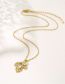 Fashion Gold Stainless Steel Zirconium Leaf Necklace