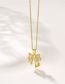 Fashion Gold Stainless Steel Diamond Bow Necklace