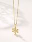 Fashion Gold Stainless Steel Diamond Snowflake Necklace