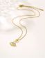 Fashion Gold Titanium Steel Zirconium Scalloped Necklace