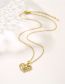 Fashion Gold Titanium Steel Diamond Pentagram Love Letter Necklace