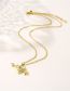 Fashion Gold Stainless Steel Inlaid Zirconium Heart Arrow Necklace