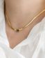 Fashion Gold Color Titanium Steel Snake Bone Chain Necklace With Square Diamonds