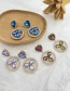 Fashion Blue Alloy Diamond Love Drop Stud Earrings