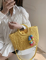 Fashion Yellow Straw Large Capacity Crossbody Bag