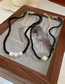 Fashion Necklace - Black (three Pearls) Pearl Crystal Beaded Necklace