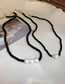 Fashion Necklace - Black (three Pearls) Pearl Crystal Beaded Necklace