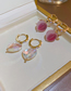 Fashion Ear Buckle - Pink (real Gold Color Plating) Brass And Zirconium Peach Earrings