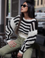 Fashion Black And White Black And White Cutout Knit Sweater