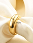 Fashion Gold Color Titanium Round Dob Ring