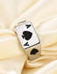 Fashion Steel Color Titanium Spade Playing Card Ring