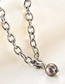 Fashion Gold Color Stainless Steel Cross Chain Black Pearl Necklace