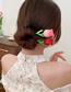 Fashion Grab Clip - Red (double Flower) Alloy Tulip Grip