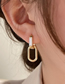 Fashion Gold Color Solid Copper Geometric Oval Stud Earrings