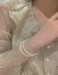 Fashion Bracelet - White (set Of 2) Acrylic Pearl Butterfly Bracelet Set