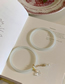 Fashion Bracelet - White (set Of 2) Acrylic Pearl Butterfly Bracelet Set
