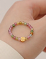 Fashion Color-ring Strawberry Crystal Beaded Coin Ring