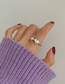 Fashion Ring - Silver Color Pearl Beaded Heart Ring