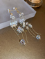 Fashion Gold Color Crystal Geometric Tassel Earrings