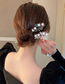 Fashion Hairpin - Silver Color Metal Pearl Moonlight Irregular Pleated Hairpin