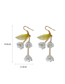Fashion Ear Hook - Green Pearl Lily Of The Orchid Tassel Drop Earrings