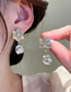 Fashion Gold Color Alloy Set Square Diamond Flower Stud Earrings