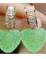 Fashion Green (12 Pairs) Fudge Peach Heart Stud Earrings
